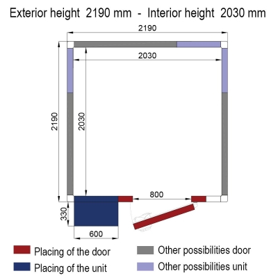 Chambre ISO 80 avec groupe, dim.int. 2030 x 2030 x h2030mm (8,37m³) WR-Z2226-8V-R2